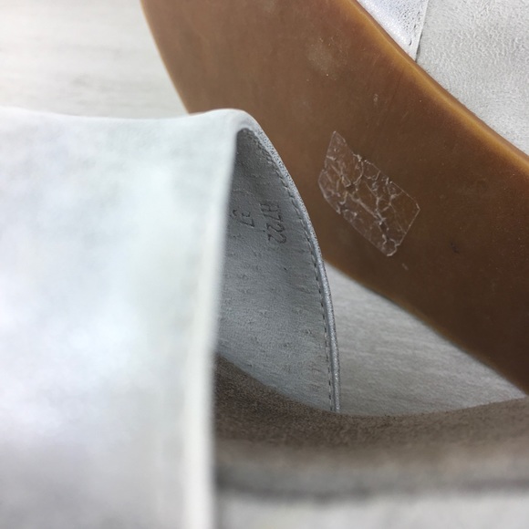 Antelope White Metallic Studded Ankle Strap Wedges - Picture 8 of 8